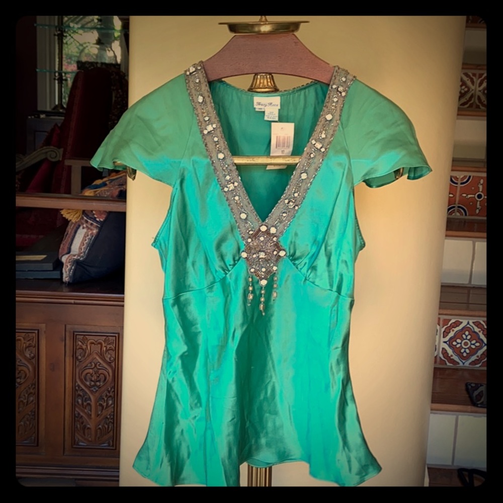 Blouse silk embellished